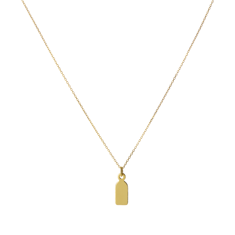 Engravable Vermeil Tag Necklace