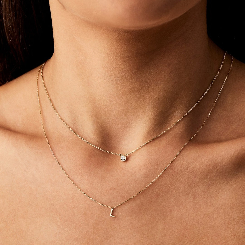 14k Initial Necklace