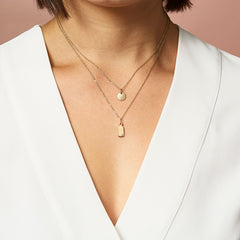 14k Engravable Diamond Tag Necklace
