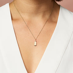 14k Engravable Diamond Tag Necklace