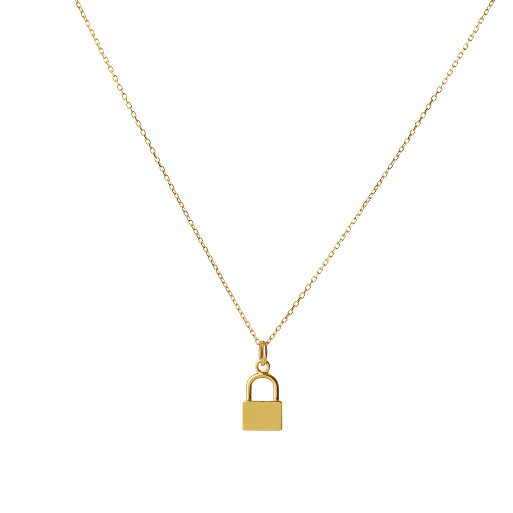 Engravable Vermeil Lock Necklace