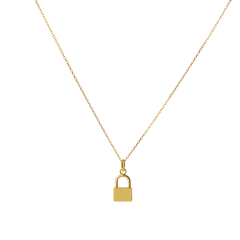 Engravable Vermeil Lock Necklace