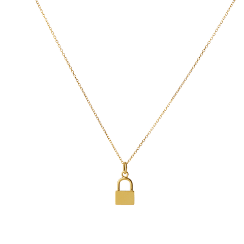 Engravable Vermeil Lock Necklace