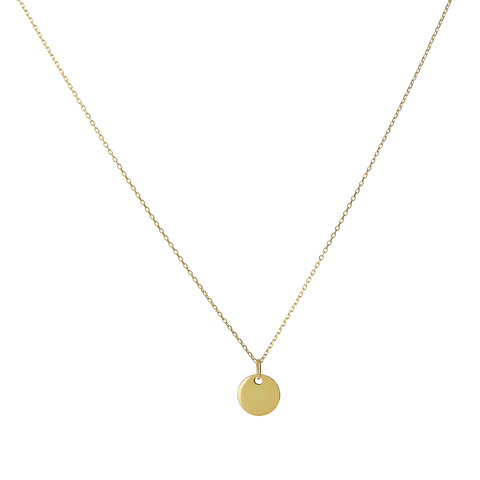 14k Engravable Disc Necklace