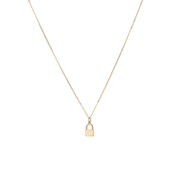 14k Engravable Lock Necklace