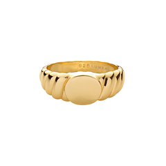 Engravable Croissant Signet Ring