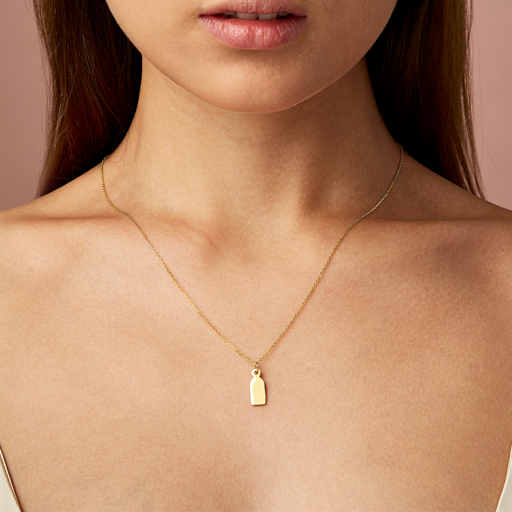 14k Engravable Tag Necklace